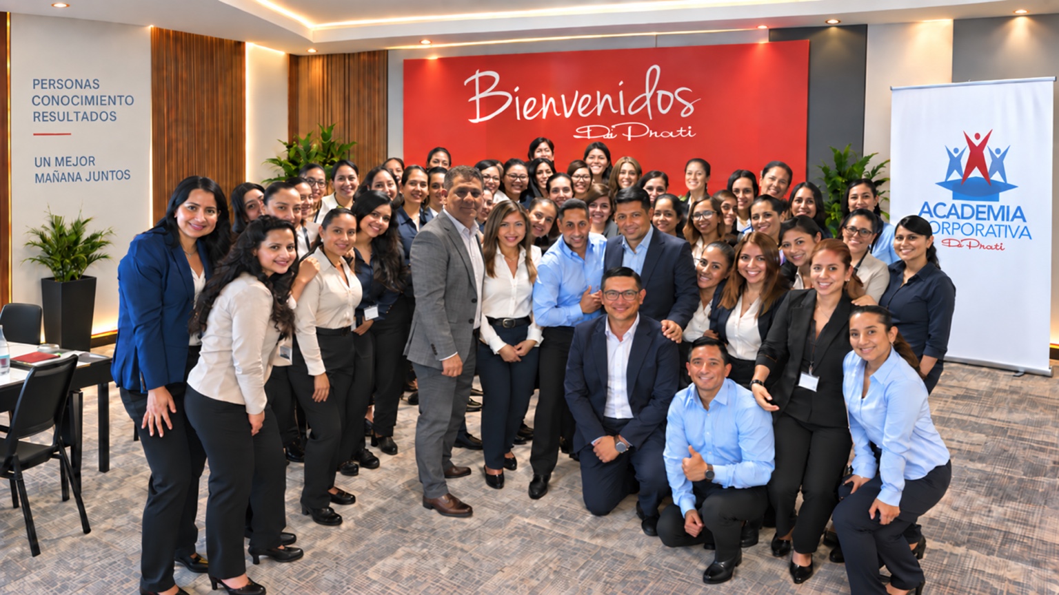 Angel Bustamante junto al equipo de De Prati después de una capacitación